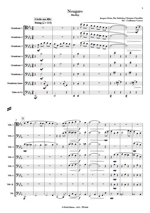 Medley Nougaro - Octuor de cuivres - CERETTO G. - Score