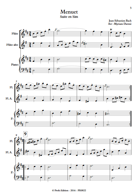 Menuet - Trio de Flûtes - BACH J. S. - app.scorescoreTitle