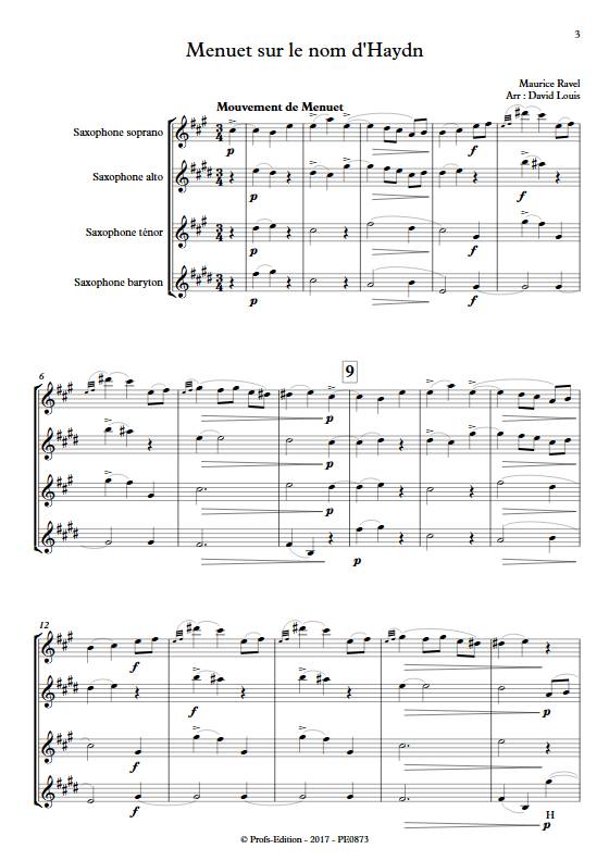 Menuet sur le nom d'Haydn - Quatuor de Saxophones - RAVEL M. - app.scorescoreTitle