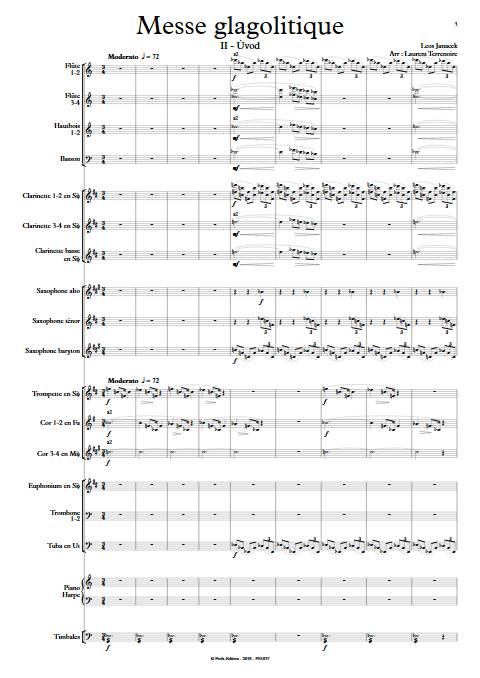 Messe glagolitique - Orchestre d'Harmonie - JANACEK L. - app.scorescoreTitle