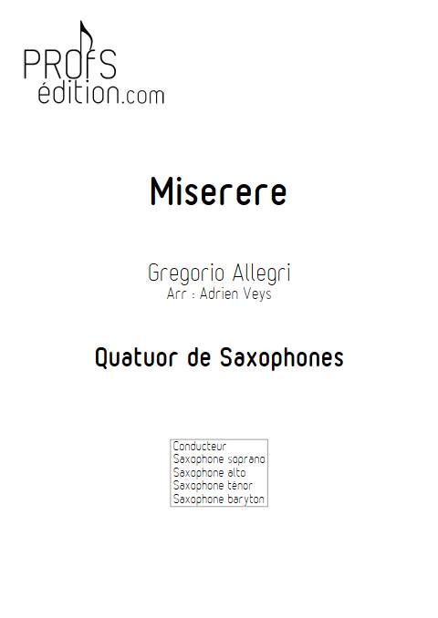 Miserere - Quatuor de Saxophones - ALLEGRI G. - front page