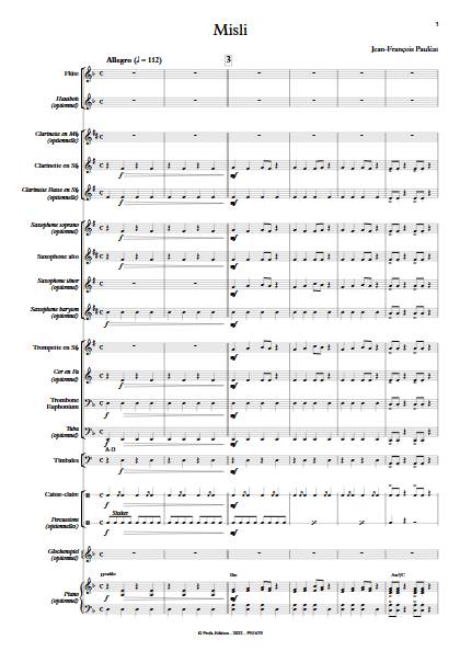 Misli - Orchestre d'Harmonie - PAULEAT J. F. - app.scorescoreTitle