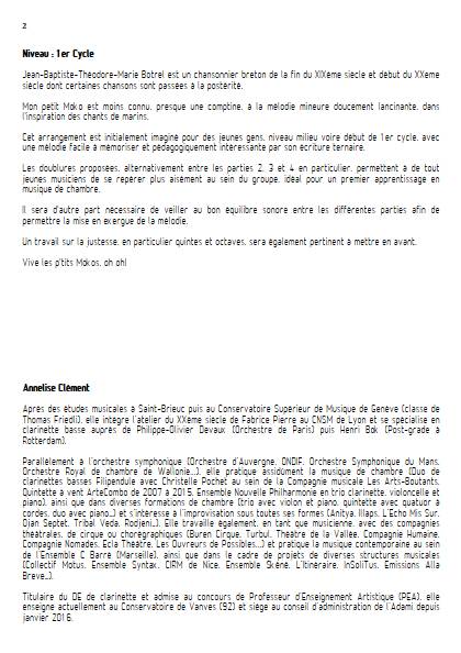 Mon petit Moko - Ensemble de Clarinettes - BOTREL T. - Educationnal sheet