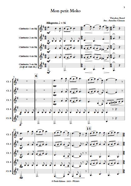 Mon petit Moko - Ensemble de Clarinettes - BOTREL T. - Score