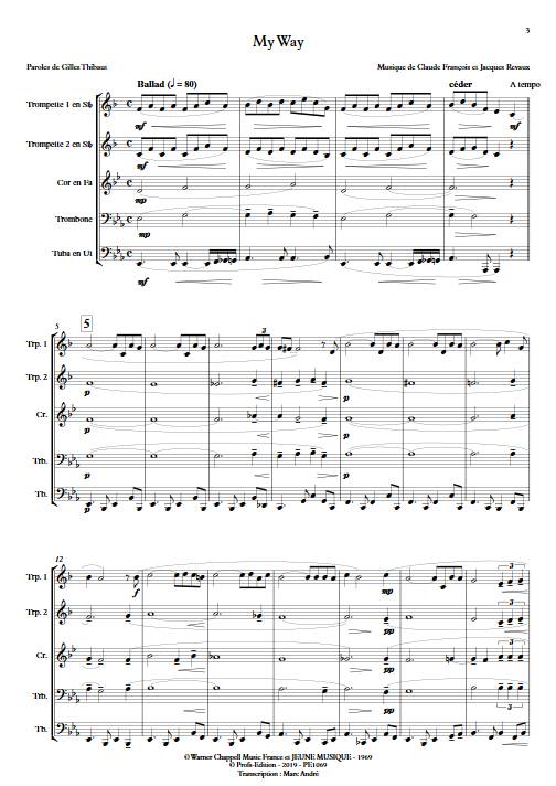 My way (Comme d'habitude) - Quintette de Cuivres - FRANÇOIS C. - app.scorescoreTitle