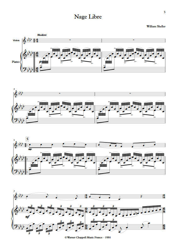 Nage libre - Violon & Piano - SHELLER W. - app.scorescoreTitle