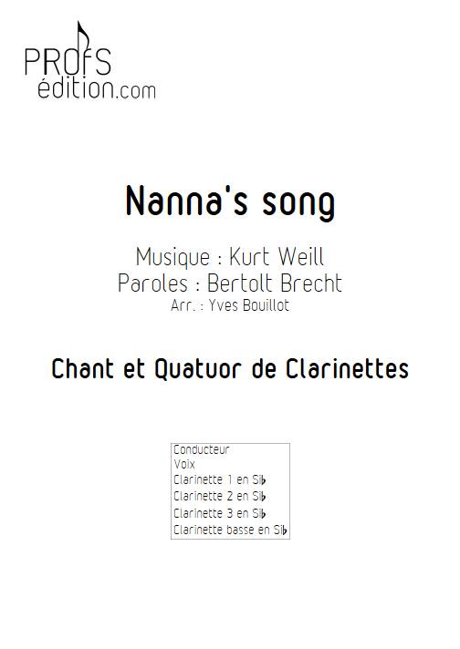 Nanna's song - Voix & Quatuor de Clarinettes - WEILL K. - front page