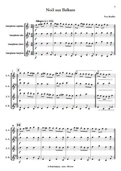 Noël aux balkans - Quatuor de Saxophones - BOUILLOT Y. - app.scorescoreTitle