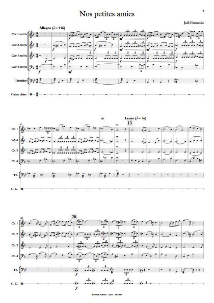 Nos petites amies - Quatuor de cors - FERNANDE J. - app.scorescoreTitle