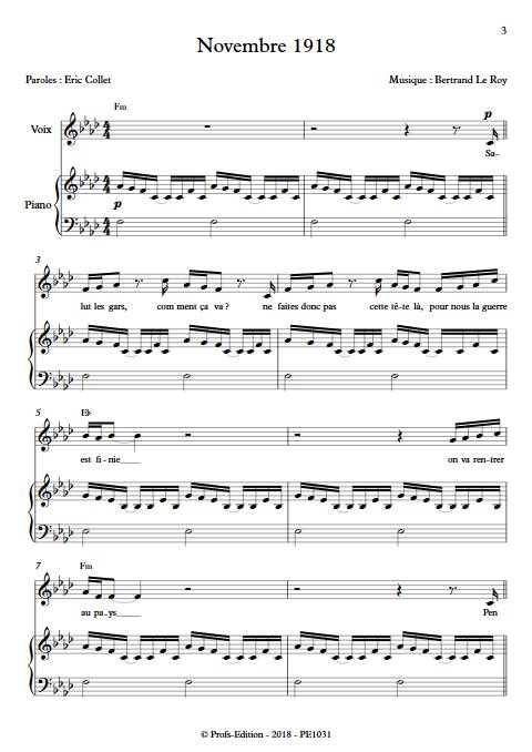 Novembre 1918 - Piano Voix - LE ROY B. - app.scorescoreTitle