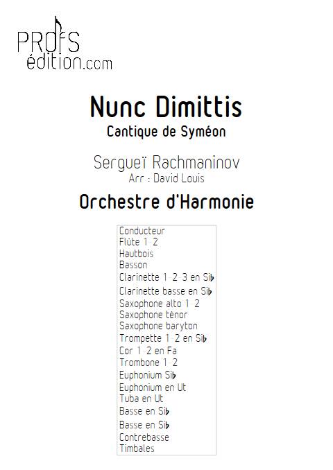 Nunc dimittis - Orchestre d'Harmonie - RACHMANINOV S. - front page