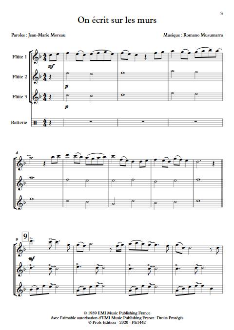 On écrit sur les murs - Trio de Flûtes - MUSUMARRA R. - app.scorescoreTitle