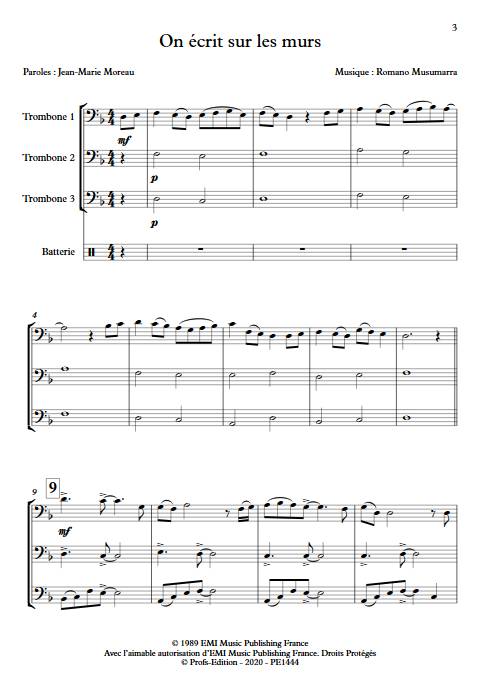 On écrit sur les murs - Trio de Trombone - MUSUMARRA R. - app.scorescoreTitle