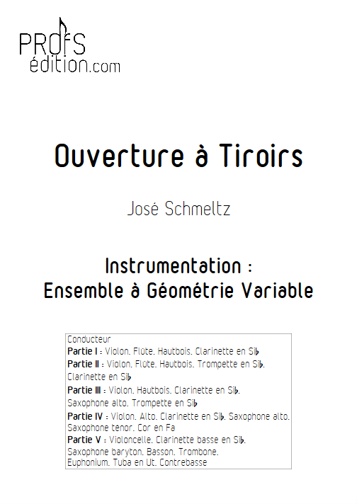 Ouverture à Tiroirs - Ensemble à Géométrie Variable - SCHMELTZ J. - front page