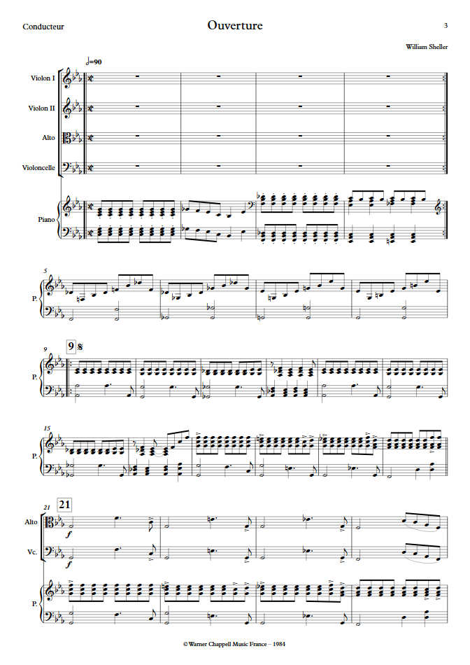 Ouverture - Piano & Quatuor à Cordes - SHELLER W. - app.scorescoreTitle
