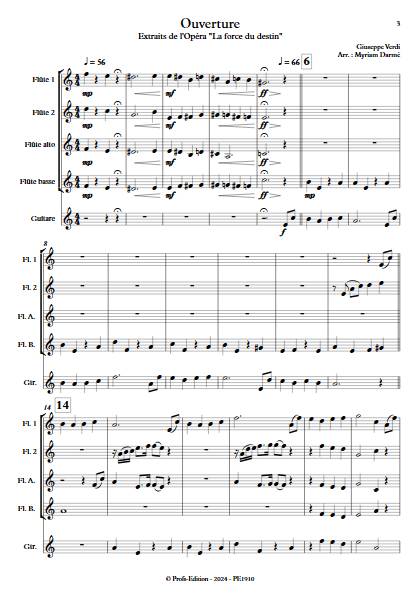 Ouverture la force du destin - Ensemble de flûtes - VERDI G. - app.scorescoreTitle