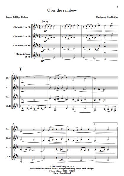 Over the rainbow - Quatuor de Clarinettes - ARLEN H. - app.scorescoreTitle