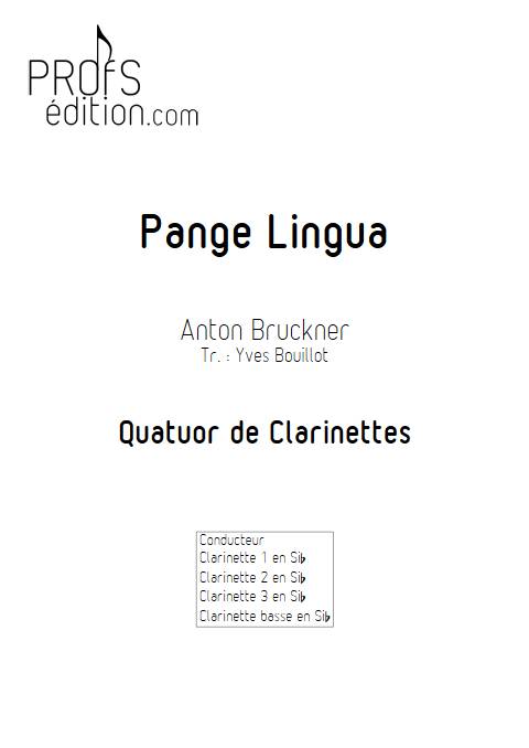 Pange Lingua - Quatuor de Clarinettes - BRUCKNER A. - front page