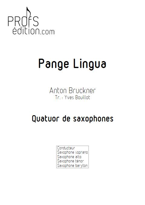 Pange Lingua - Quatuor de Saxophones - BRUCKNER A. - front page