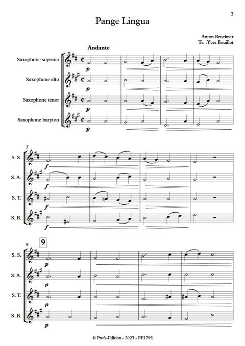 Pange Lingua - Quatuor de Saxophones - BRUCKNER A. - app.scorescoreTitle