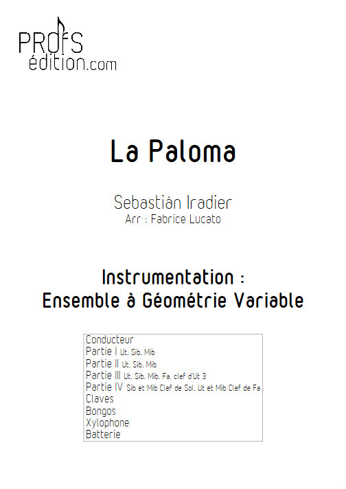 La Paloma - Ensemble Géométrie Variable - IRADIER S. - front page