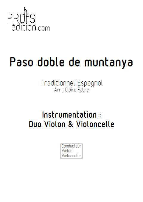 Paso doble de muntanya - Duo Violon et Violoncelle - TRADITIONNEL ESPAGNOL - front page