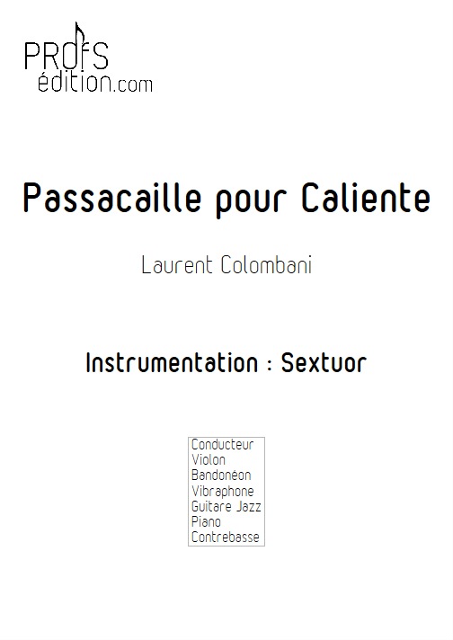 Passacaille pour Caliente - Sextuor - COLOMBANI L. - front page