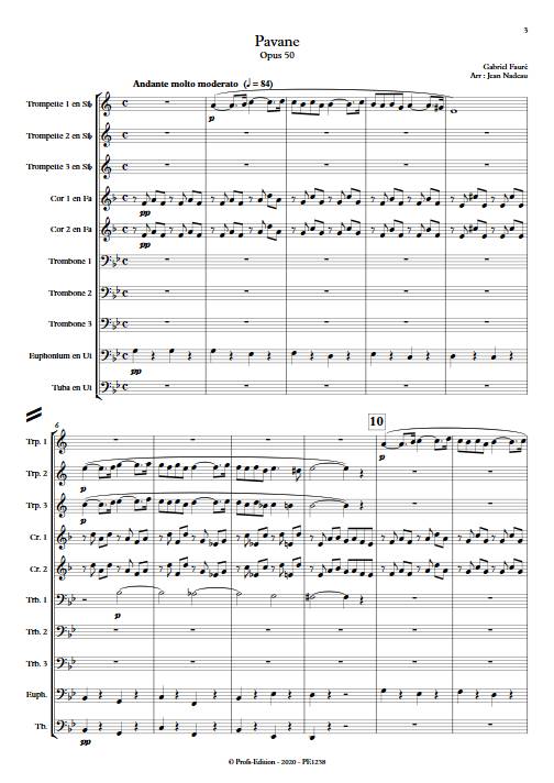 Pavane - Ensemble de Cuivres - FAURE G. - app.scorescoreTitle