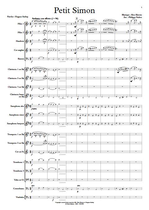 Petit Simon - Orchestre d'harmonie - ALSTONE A. - Score