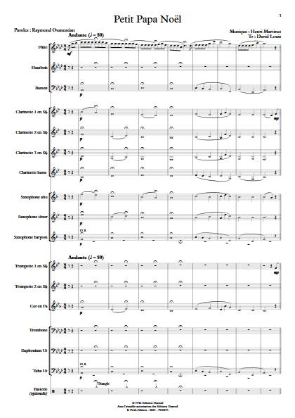 Petit Papa Noël - Orchestre d'harmonie - MARTINET H. - Score