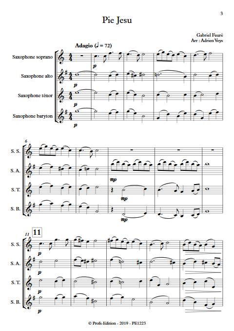 Pie Jesus - Quatuor de Saxophones - FAURE G. - app.scorescoreTitle