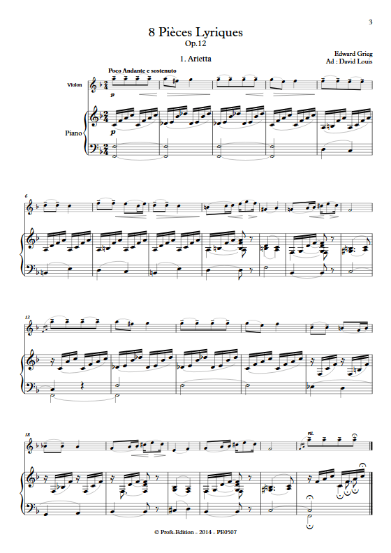 Pièces Lyriques Op.26 - Duo Violon et Piano - GRIEG E. - app.scorescoreTitle