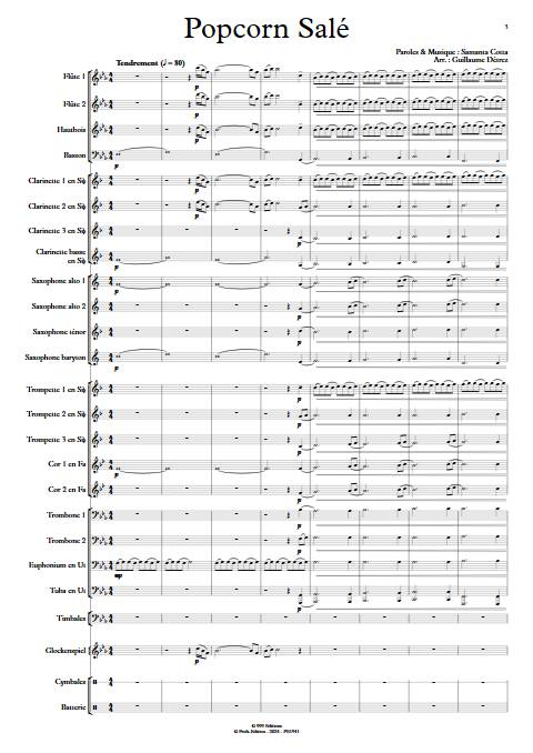 Popcorn Salé - Orchestre d'harmonie - COTTA S. - app.scorescoreTitle