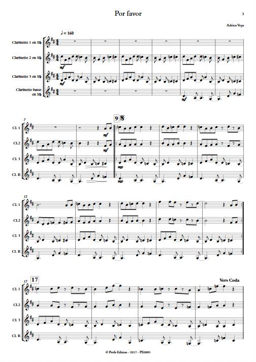 Por Favor - Quatuor de Clarinettes - VEYS A. - app.scorescoreTitle