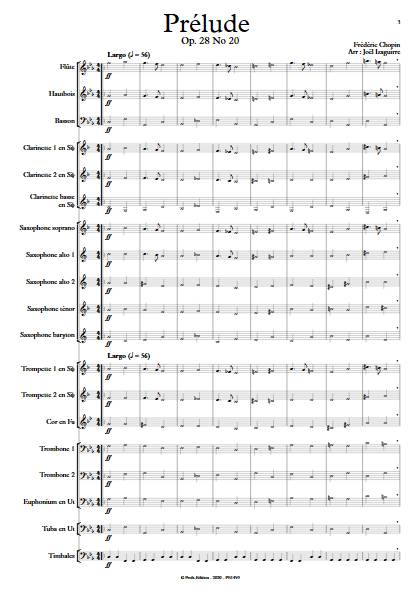 Prélude Op. 28 No 20 - Orchestre d'Harmonie - CHOPIN F. - app.scorescoreTitle