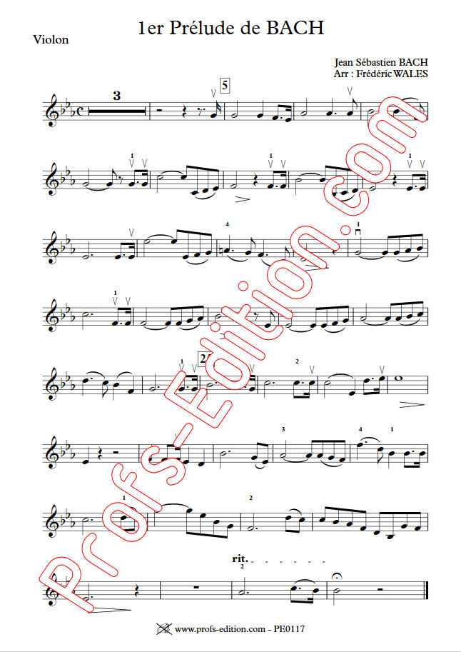 1er Prélude - Violon ou Alto & Piano - BACH J. S. - app.scorescoreTitle
