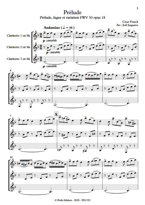 Prélude - Trio de Clarinettes - FRANCK C. - app.scorescoreTitle