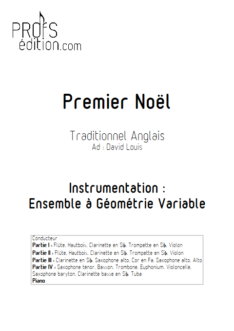 Premier Noël - Ensemble à Géométrie Variable - TRADITIONNEL ANGLAIS - front page