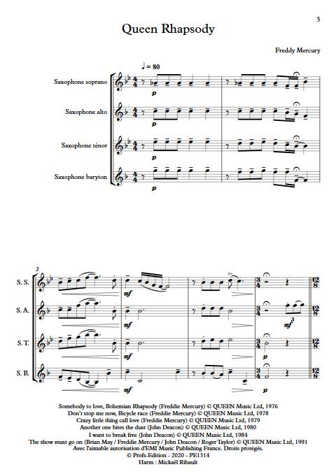 Queen Rhapsody - Quatuor de Saxophones - QUEEN - app.scorescoreTitle