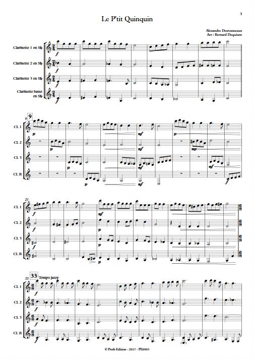 Le P'tit Quinquin - Quatuor de Clarinettes - DEQUEANT B. - app.scorescoreTitle
