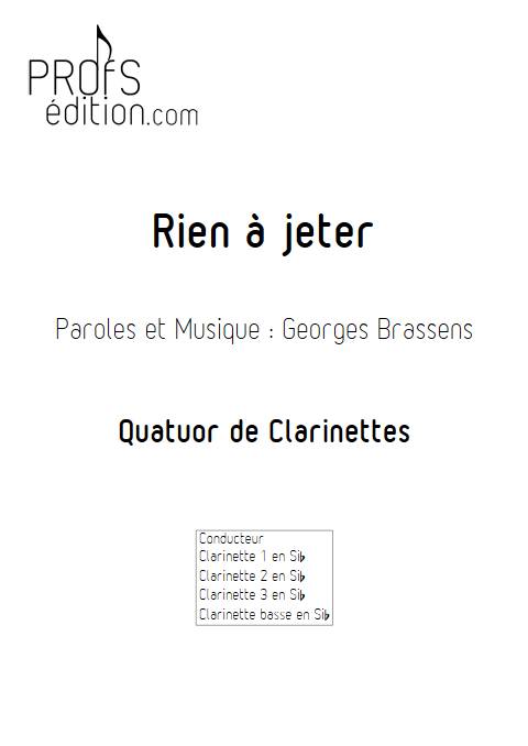 Rien à jeter - Quatuor de Clarinettes - BRASSENS G. - front page