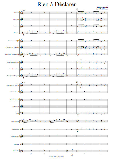 Rien à Déclarer - Orchestre d'Harmonie - ROMBI P. - app.scorescoreTitle