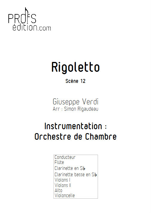 Rigoletto (Scène 12) - Orchestre de Chambre - VERDI G. - front page