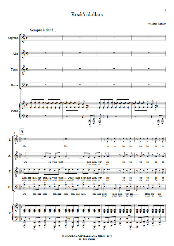 Rock'N'Dollars - Chœur & Piano - SHELLER W. - app.scorescoreTitle