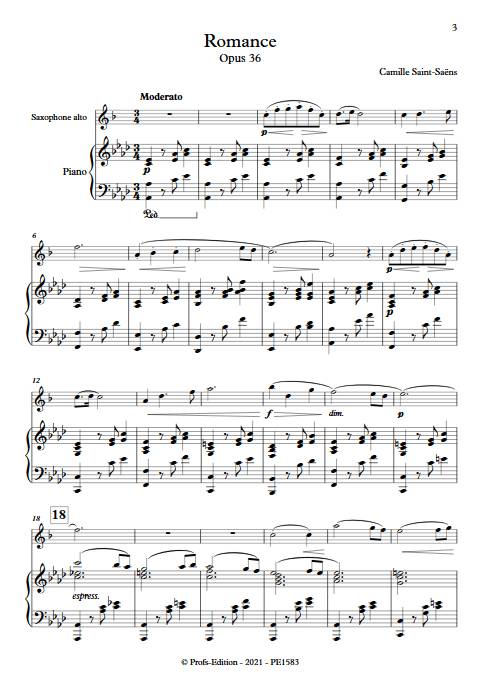 Romance Op. 36 - Saxophone & Piano - SAINT-SAENS C. - app.scorescoreTitle
