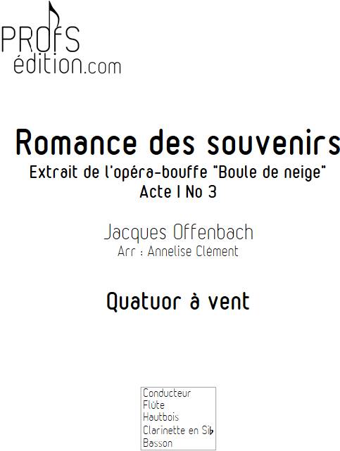 Romance des souvenirs - Quatuor à vent - OFFENBACH J. - front page