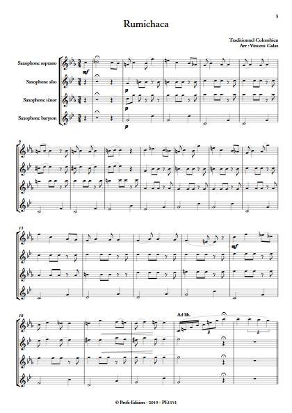 Rumichaca - Quatuor de Saxophones - TRADITIONNEL COLOMBIEN - app.scorescoreTitle