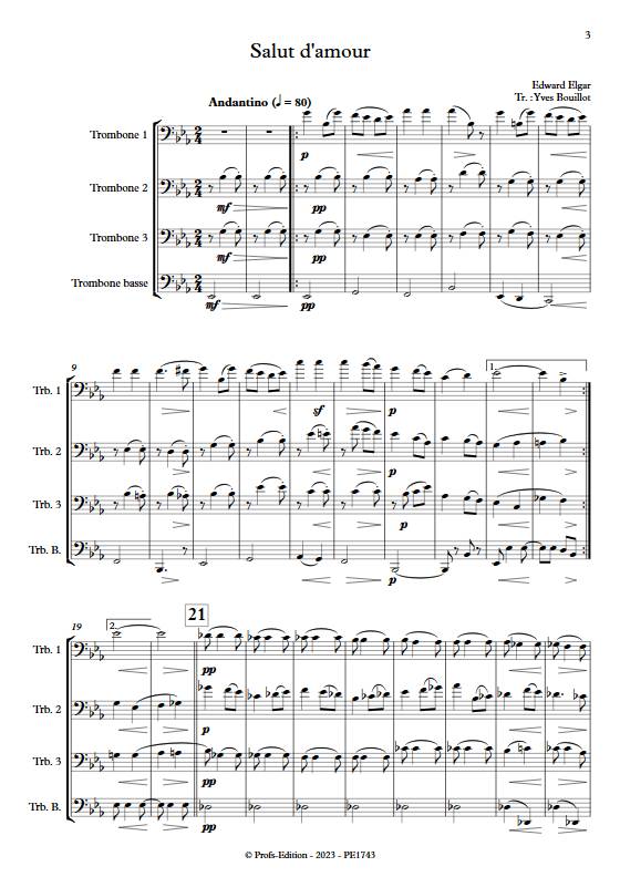 Salut d'Amour - Quatuor de Trombones - ELGAR E. - app.scorescoreTitle