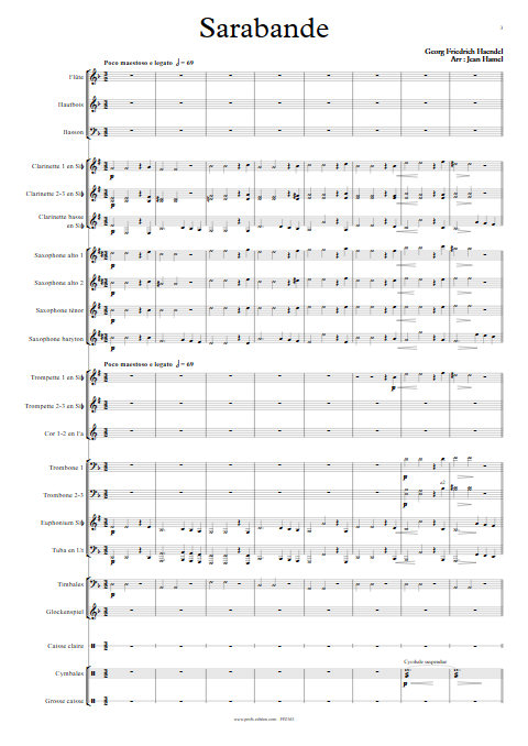 Sarabande - Orchestre d'Harmonie - HAENDEL G. F. - app.scorescoreTitle