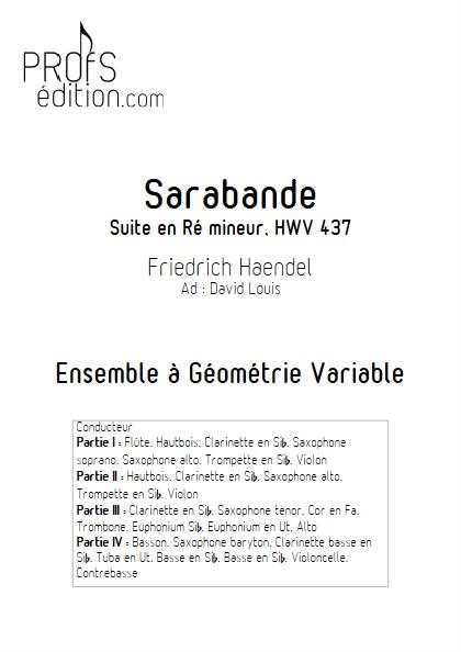 Sarabande - Ensemble Variable - HANDEL G. F. - front page